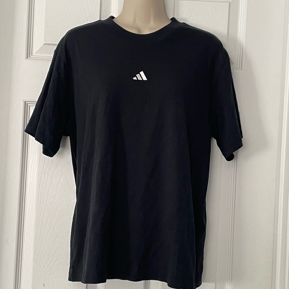 adidas Other - adidas Black Crew Neck T‑Shirt with White Trefoil Accent